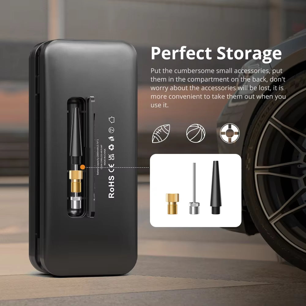 Portable Tire Inflator – Car Emergency Air Compressor – Rechargeable Digital – TSR