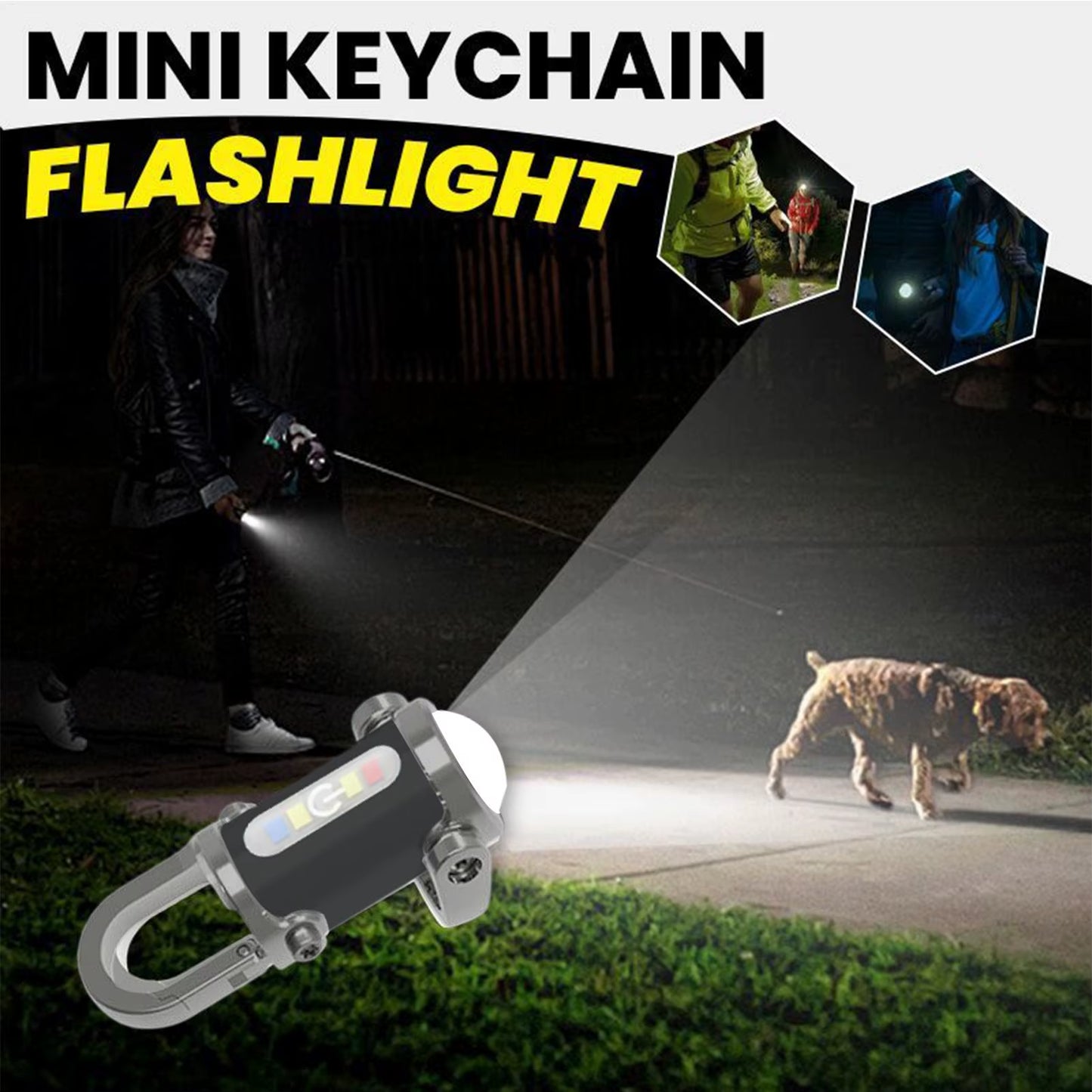 Rechargeable Keychain Flashlight – Mini EDC Emergency Torch – Waterproof – TSR