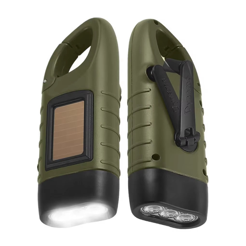 Solar Hand Crank Flashlight – Rechargeable Emergency Torch – Dynamo – TSR