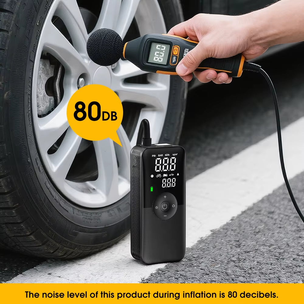 Portable Tire Inflator – Car Emergency Air Compressor – Rechargeable Digital – TSR