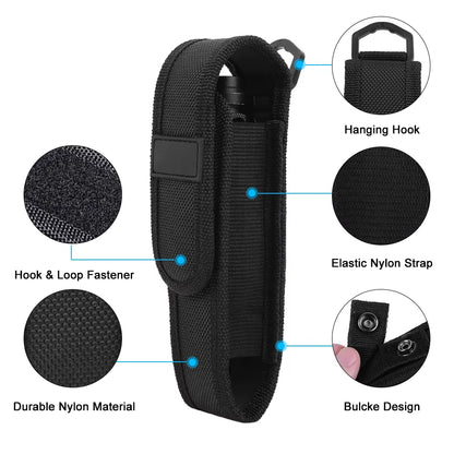 Flashlight Storage Pouch – Outdoor Torch Holder – Nylon Belt – TSR