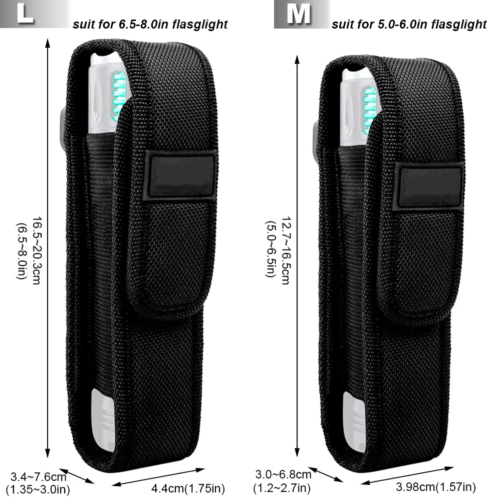 Flashlight Storage Pouch – Outdoor Torch Holder – Nylon Belt – TSR