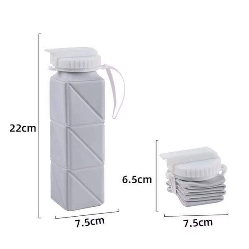 Collapsible Water Bottle – 620ml Straw Lid Leakproof – Camping – TSR