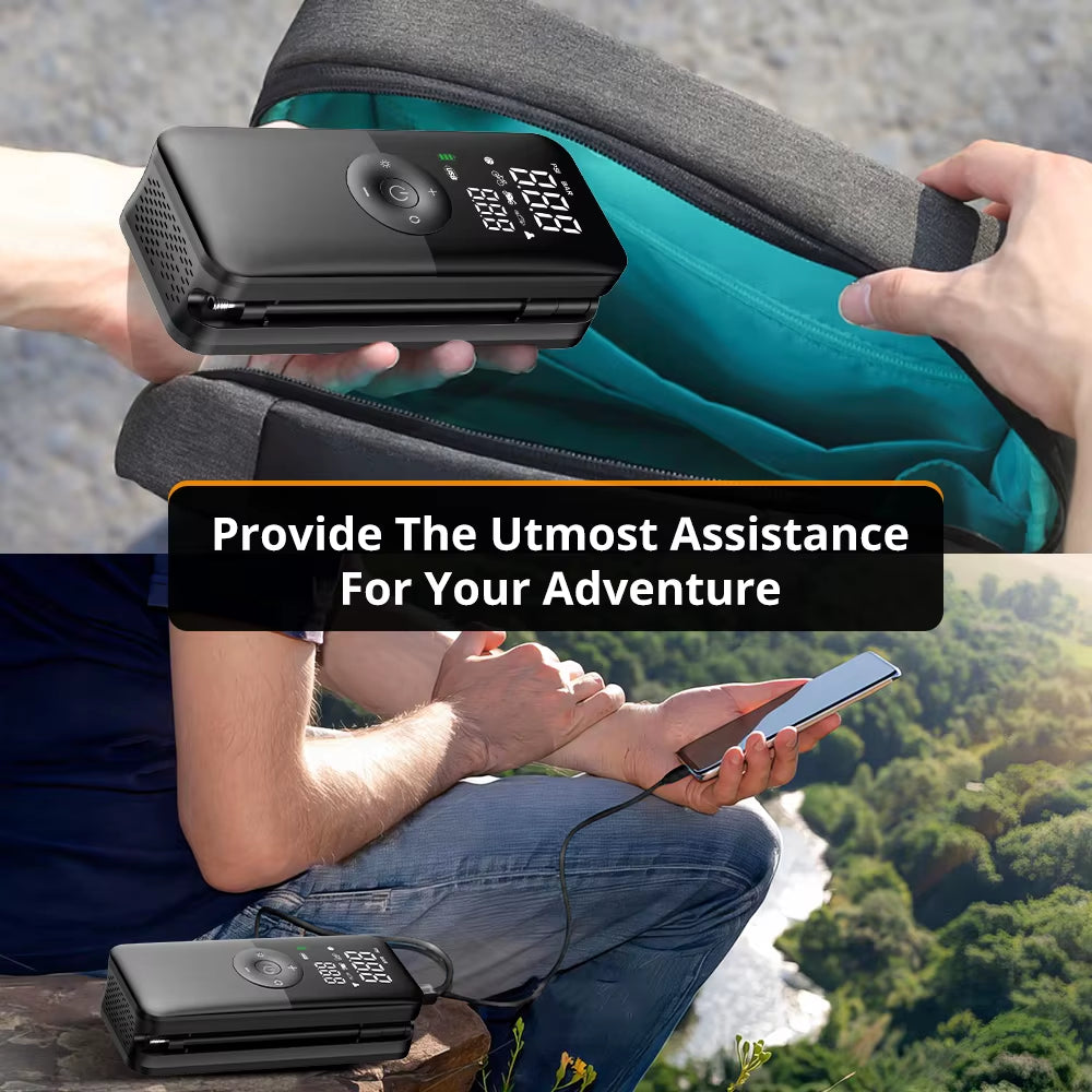 Portable Tire Inflator – Car Emergency Air Compressor – Rechargeable Digital – TSR