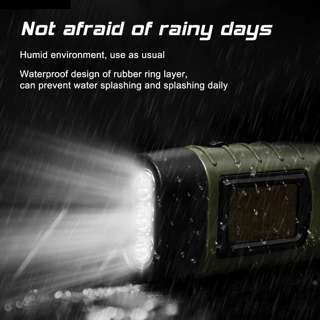 Solar Hand Crank Flashlight – Rechargeable Emergency Torch – Dynamo – TSR