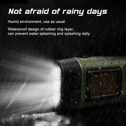 Solar Hand Crank Flashlight – Rechargeable Emergency Torch – Dynamo – TSR