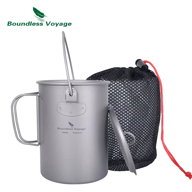 Titanium Camping Mug – Emergency Hot Drinks Blackouts – 750ml Lightweight – TSR