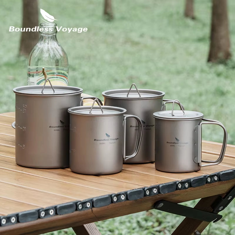 Titanium Camping Mug – Emergency Hot Drinks Blackouts – 750ml Lightweight – TSR