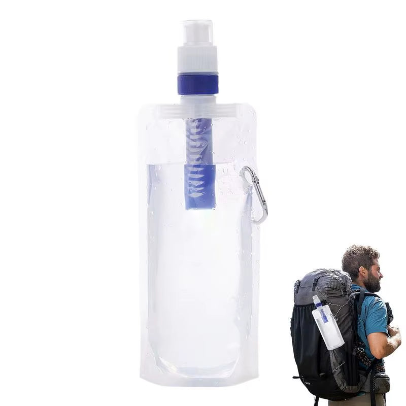 Filtered Water Bottle – Safe Water for Blackouts – 1000ml Foldable – TSR