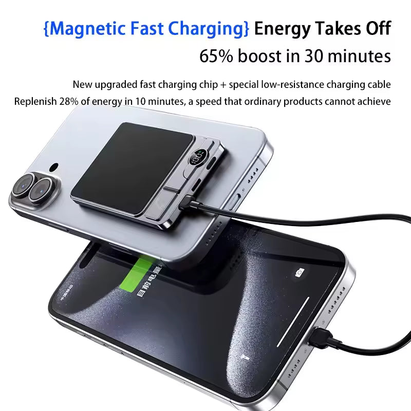 Magnetic Wireless Power Bank – 20W Fast Charge Magsafe – Slim – TSR