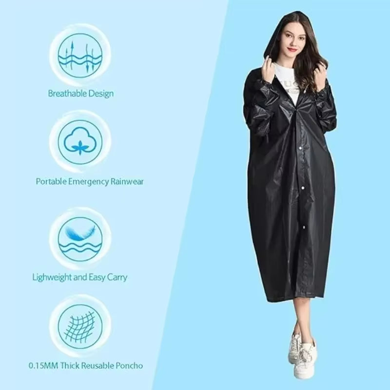 Tactical Blackout Raincoat – Waterproof 10Kmm Windproof Shell | Urban EDC Survival Gear | Ships in 24h | TSR Survival