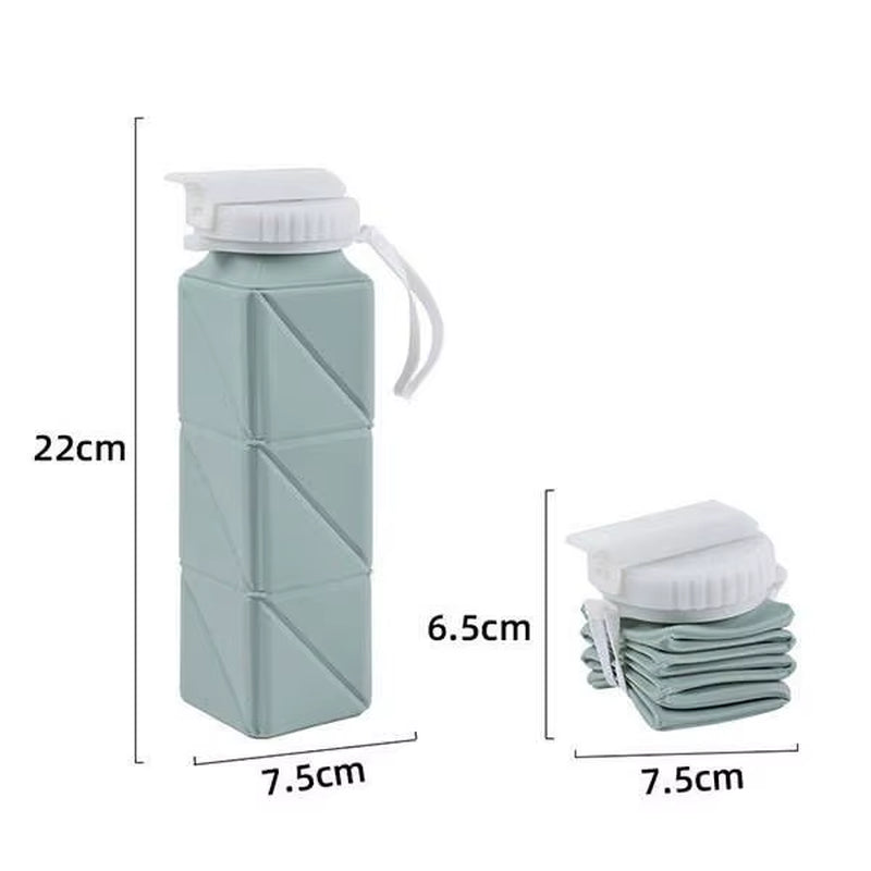 Collapsible Water Bottle – 620ml Straw Lid Leakproof – Camping – TSR