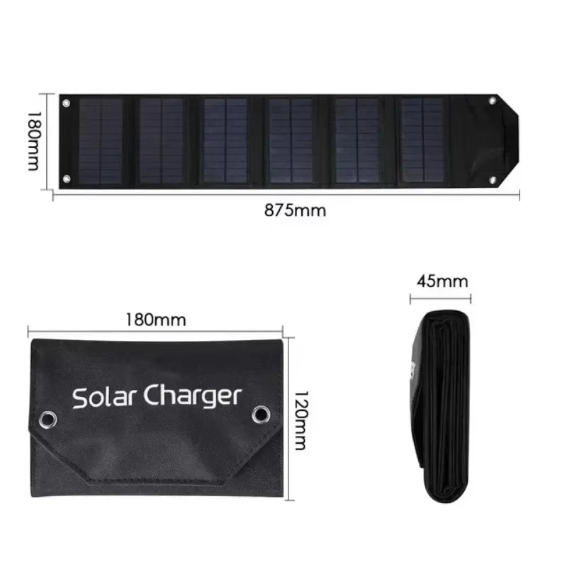 Foldable Solar Panel – 100W Camping Charger – Waterproof USB – TSR