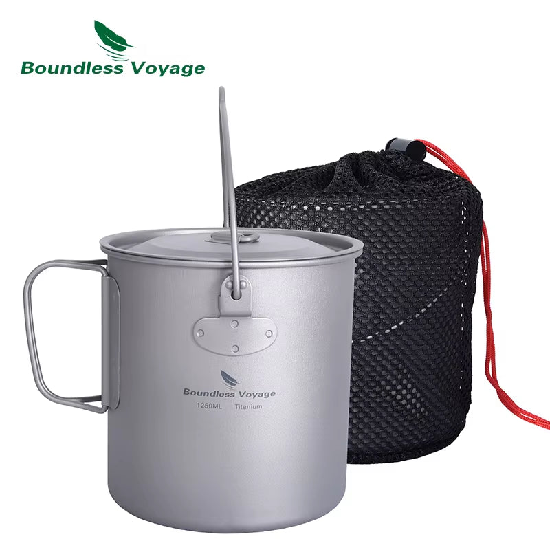 Titanium Camping Mug – Emergency Hot Drinks Blackouts – 750ml Lightweight – TSR