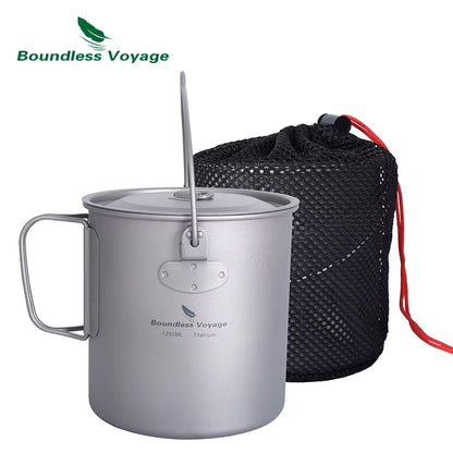 Titanium Camping Mug – Emergency Hot Drinks Blackouts – 750ml Lightweight – TSR