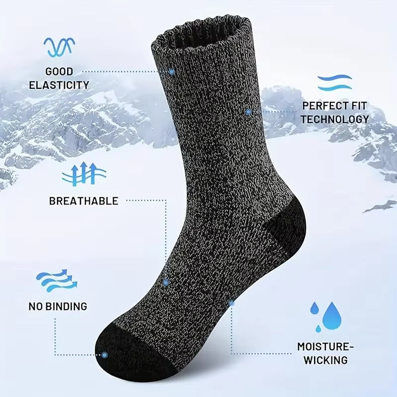 Merino Wool Thermal Socks – Winter Blackout Warmth – 5 Pack Hiking – TSR