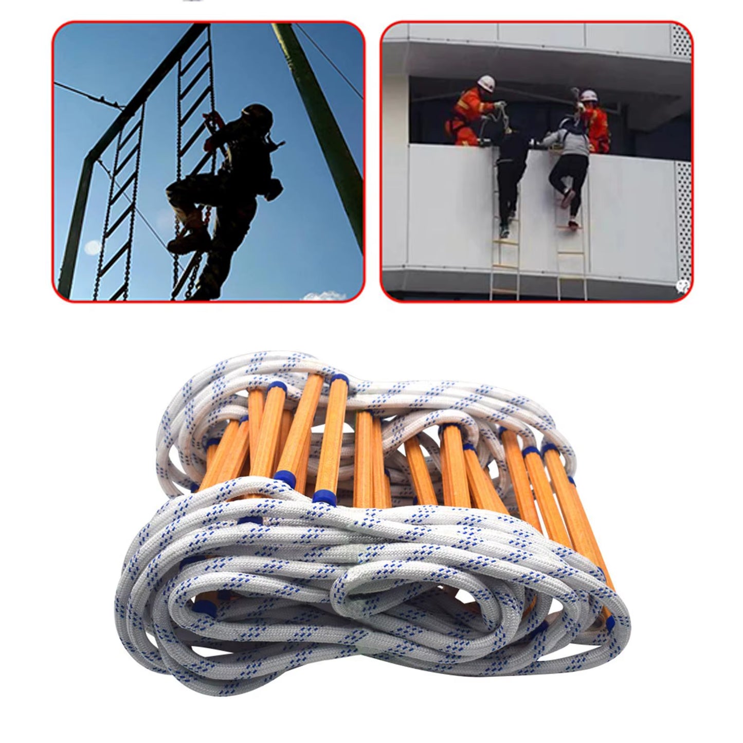 Fire Escape Rope Ladder – Home Evacuation Blackouts – 3M Length – TSR