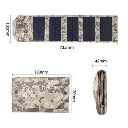 Foldable Solar Panel – 100W Camping Charger – Waterproof USB – TSR