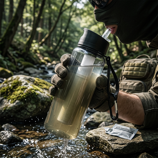 4-Stage Filter Bottle – Emergency Straw Water Purifier – BPA Free – TSR