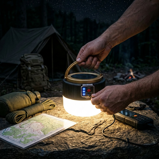 Solar LED Camping Light – Rechargeable Emergency Lantern – TSR