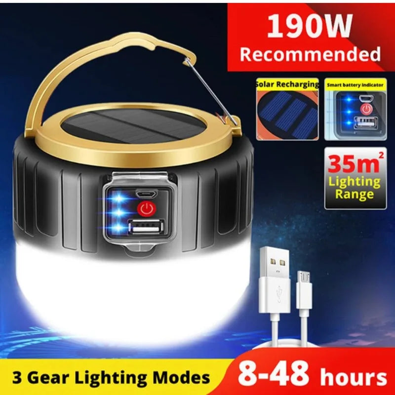 Solar LED Camping Light – Rechargeable Emergency Lantern – TSR