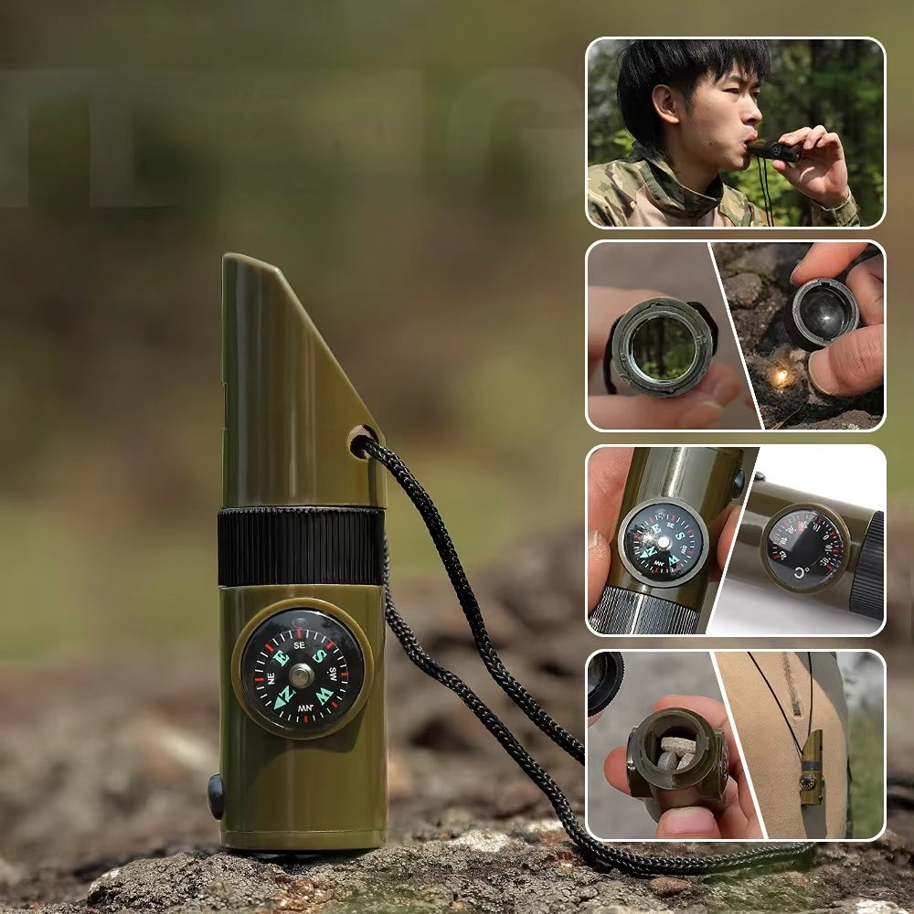 Survival Whistle Compass – Emergency Rescue Signal – Thermometer – TSR