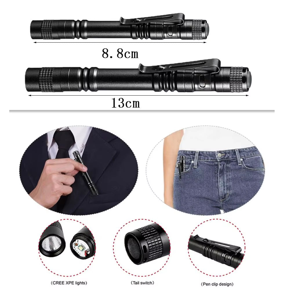 Mini Pen Flashlight – Portable Camping Torch – Super Bright Focus – TSR