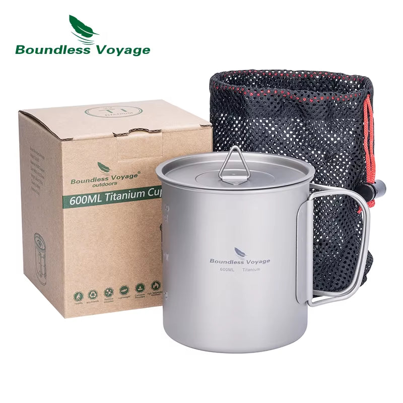 Titanium Camping Mug – Emergency Hot Drinks Blackouts – 750ml Lightweight – TSR