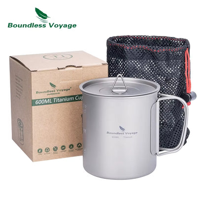 Titanium Camping Mug – Emergency Hot Drinks Blackouts – 750ml Lightweight – TSR