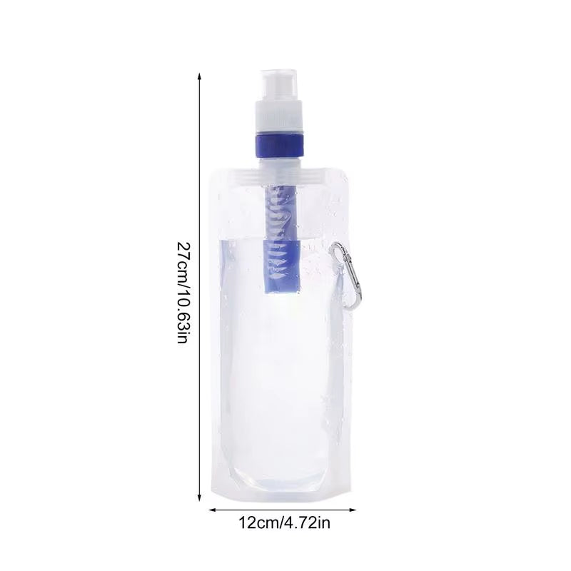 Filtered Water Bottle – Safe Water for Blackouts – 1000ml Foldable – TSR