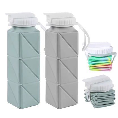 Collapsible Water Bottle – 620ml Straw Lid Leakproof – Camping – TSR