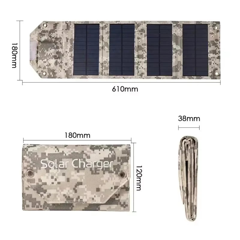 Foldable Solar Panel – 100W Camping Charger – Waterproof USB – TSR