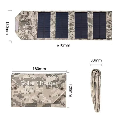 Foldable Solar Panel – 100W Camping Charger – Waterproof USB – TSR