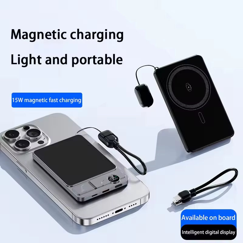 Magnetic Wireless Power Bank – 20W Fast Charge Magsafe – Slim – TSR
