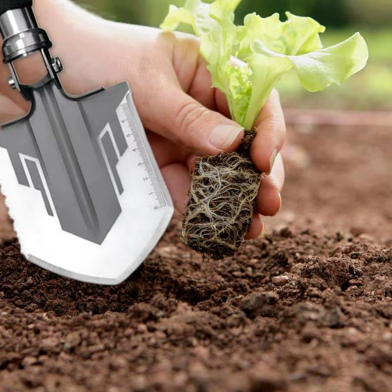 Folding Survival Shovel – Camping Axe Multitool – Compass – TSR