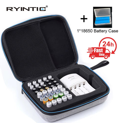 Battery Storage Case – AA/AAA/9V Organizer – Tester Included – TSR