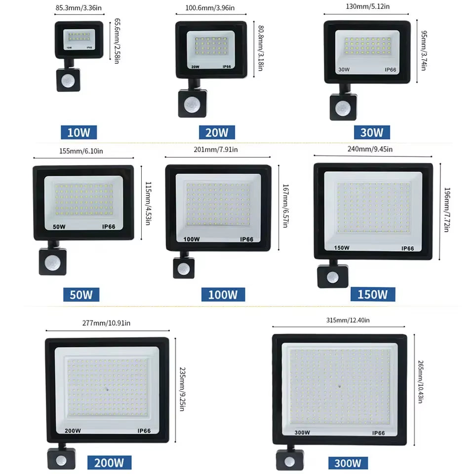 PIR Motion Floodlight – Outdoor Waterproof Blackout Security – IP66 – TSR