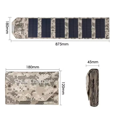 Foldable Solar Panel – 100W Camping Charger – Waterproof USB – TSR