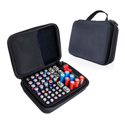 Battery Storage Case – AA/AAA/9V Organizer – Tester Included – TSR