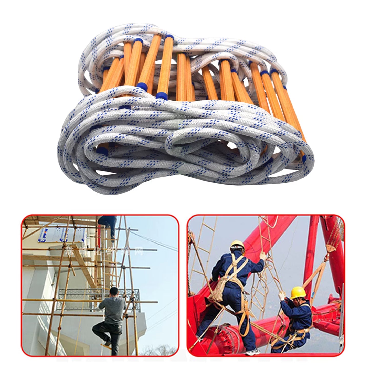 Fire Escape Rope Ladder – Home Evacuation Blackouts – 3M Length – TSR