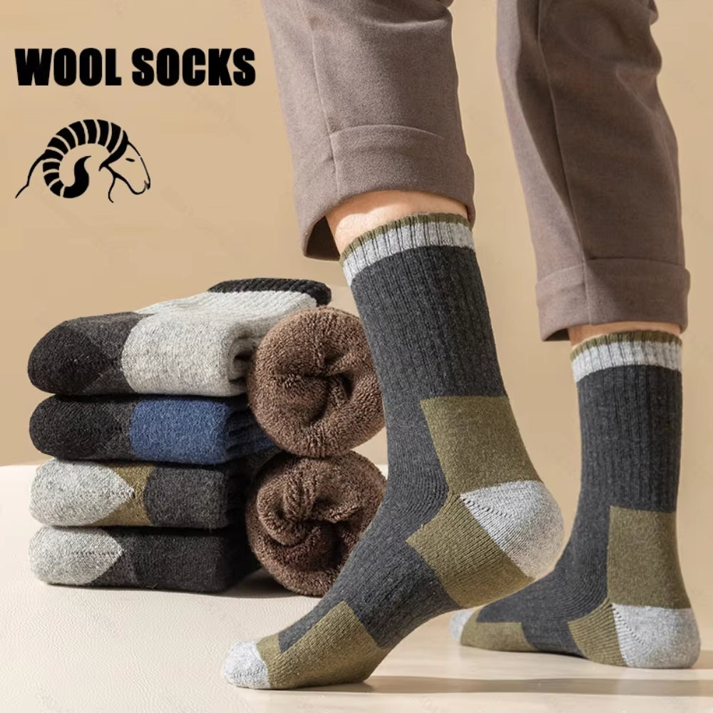 Winter Merino Wool Socks Thickened Warm Moisture Wicking Hiking Socks Men Women Thermal Breathable Durable Cycling Socks