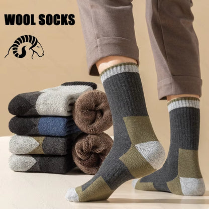 Winter Merino Wool Socks Thickened Warm Moisture Wicking Hiking Socks Men Women Thermal Breathable Durable Cycling Socks