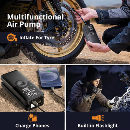 Portable Tire Inflator – Car Emergency Air Compressor – Rechargeable Digital – TSR