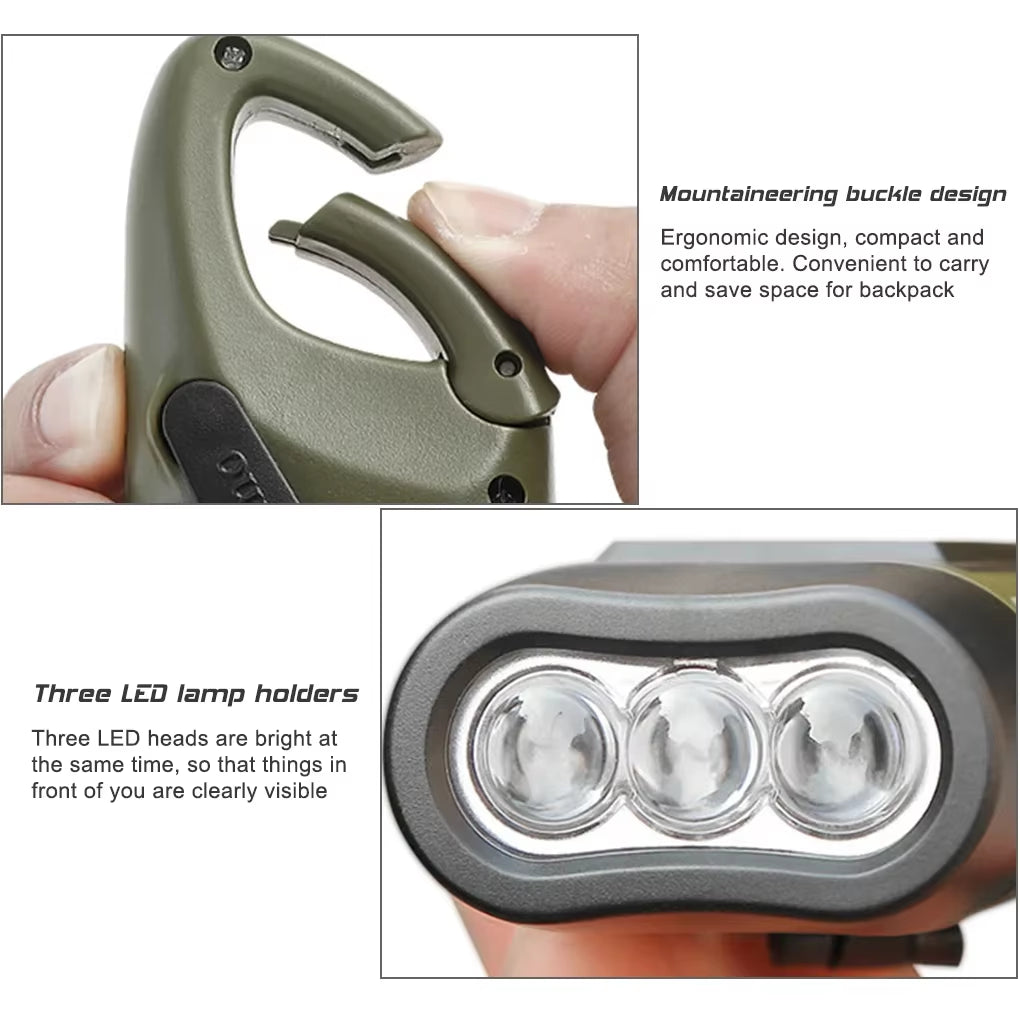 Solar Hand Crank Flashlight – Rechargeable Emergency Torch – Dynamo – TSR