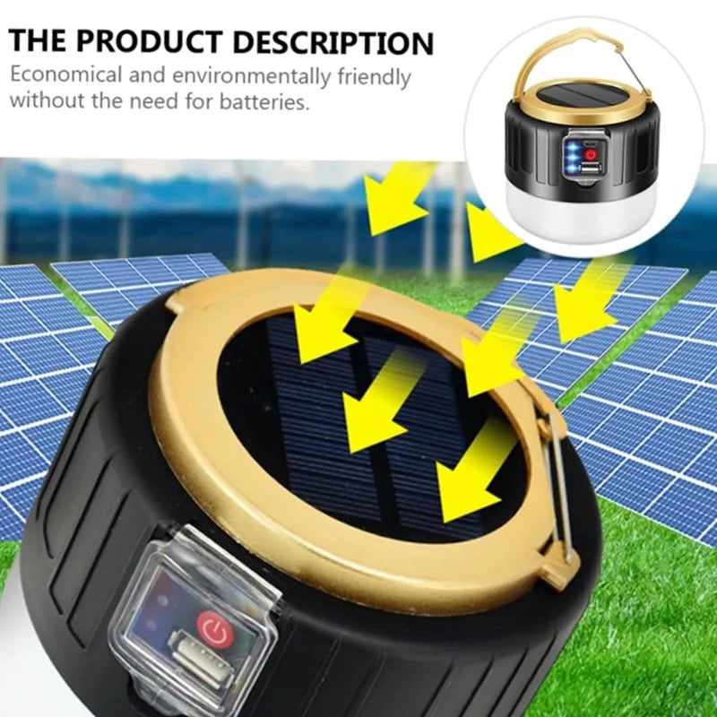 Solar LED Camping Light – Rechargeable Emergency Lantern – TSR