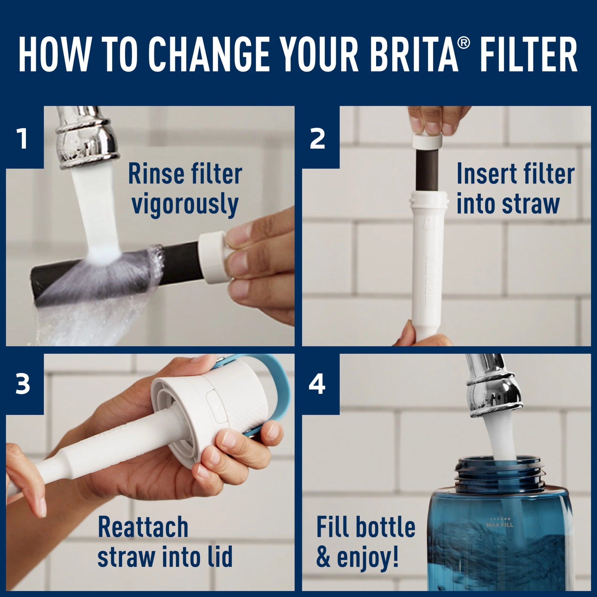 Water Filter Cartridges – Premium Bottle Replacements 3 Pack – TSR