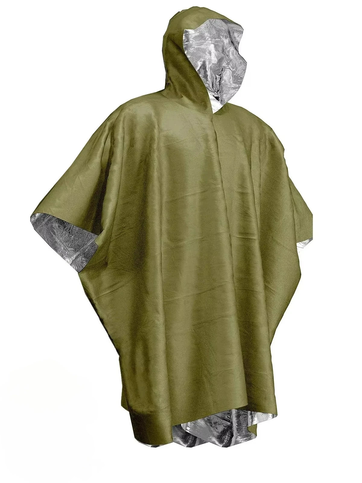 Emergency Thermal Poncho – Waterproof Aluminum Raincoat – Blackout Survival Blanket – TSR