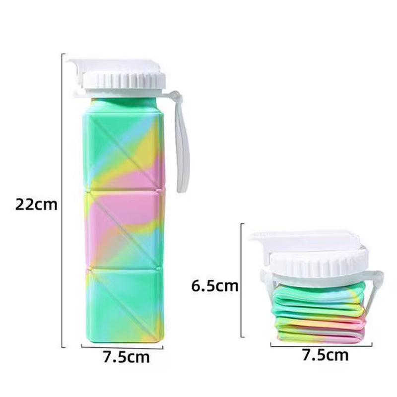 Collapsible Water Bottle – 620ml Straw Lid Leakproof – Camping – TSR