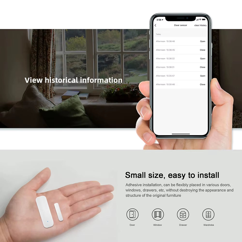Smart Door Window Sensor – Home Security Blackouts – Tuya Alexa – TSR