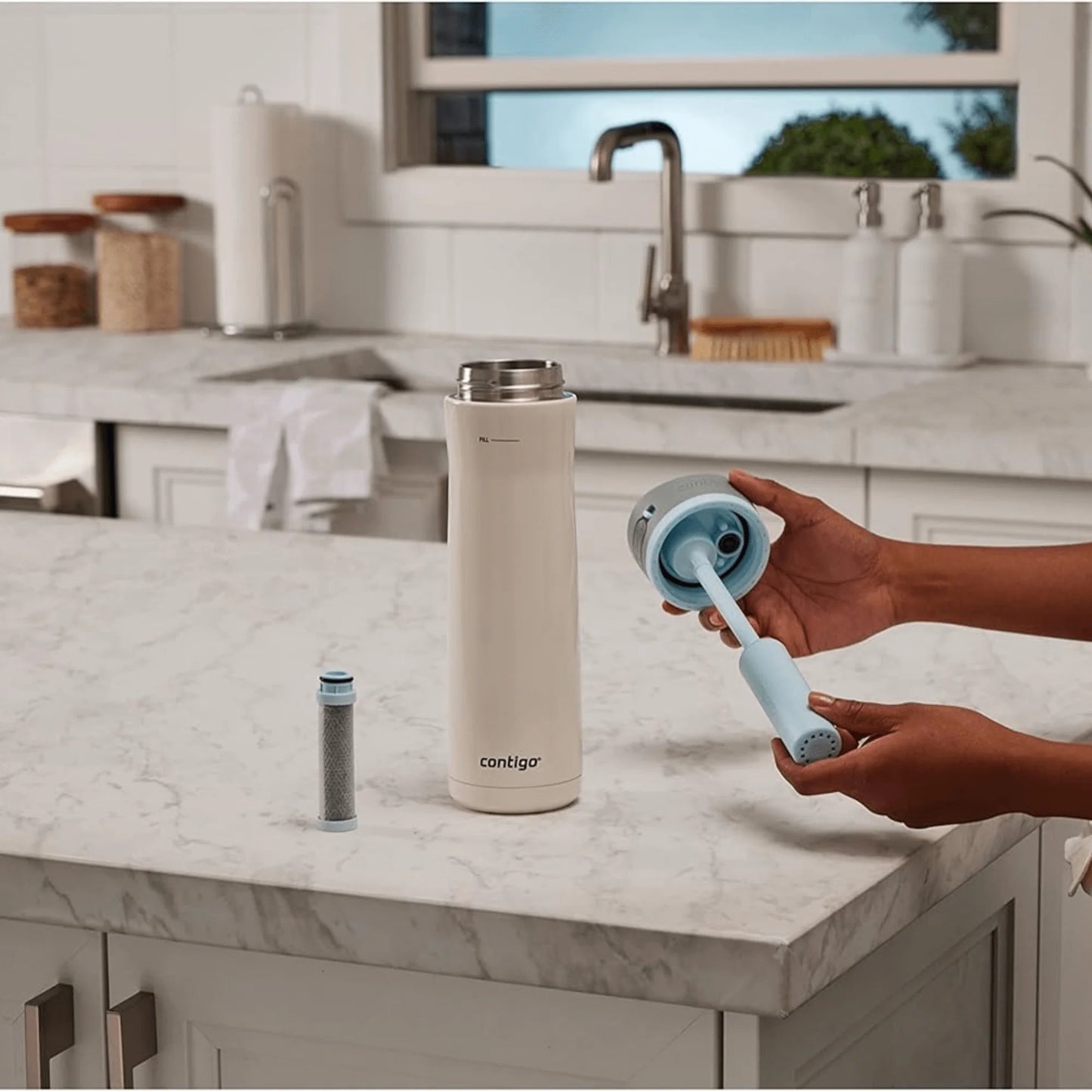 Contigo Filtered Bottle – 24oz Autospout Straw Filter – Washable – TSR